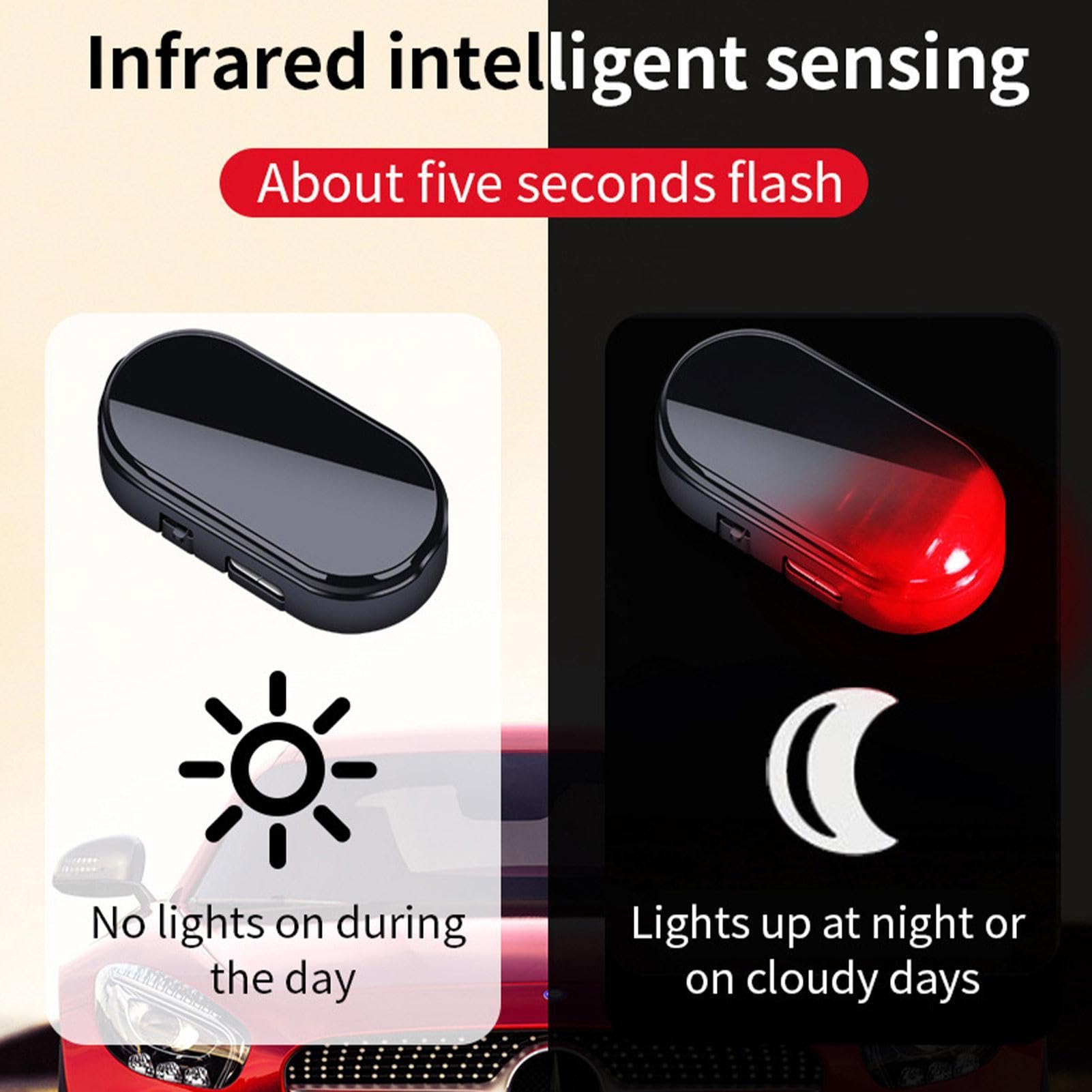 Luce di allarme per auto a energia solare LED blu 360° base magnetica ricarica USB
