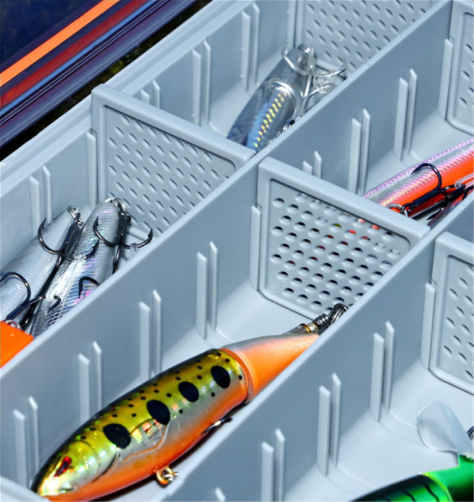 Fishing Walizka Skrzynka Wędkarska Wodoodporny Organizer Na Sprzęt Wędkarski Z Wyjmowanymi Przegródkami Study Lure Storage Box Tackle Box(Oranje)
