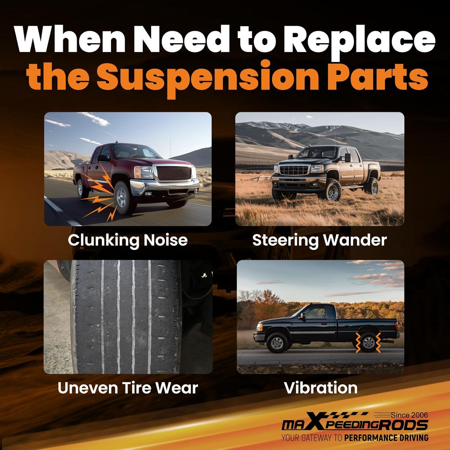 maXpeedingrods Upper Drop Alignment Arms for Chevy Silverado/GMC Sierra 1500 1999-2007 2WD/4WD Control Arm