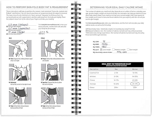 Miniatura 9 de NewMe Fitness Diario para mujeres y hombres, diario de alimentos y entrenamiento, libro de registro para rastrear la pérdida de peso, ganancia