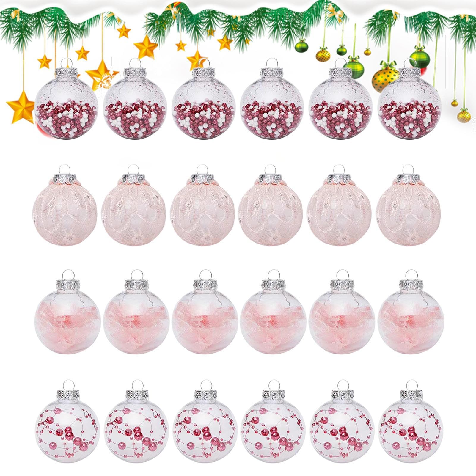 Boules de Noël transparentes : lot de 24 pour illuminer un bureau sombre
