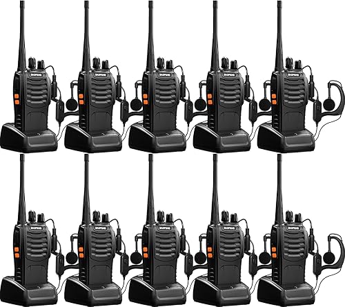 Vista 10 de Baofeng Radios bidireccionales de largo alcance, paquete de 6 Walkie Talkies con auriculares, UHF, recargable, de mano, BF-888s, Walkie Talkie