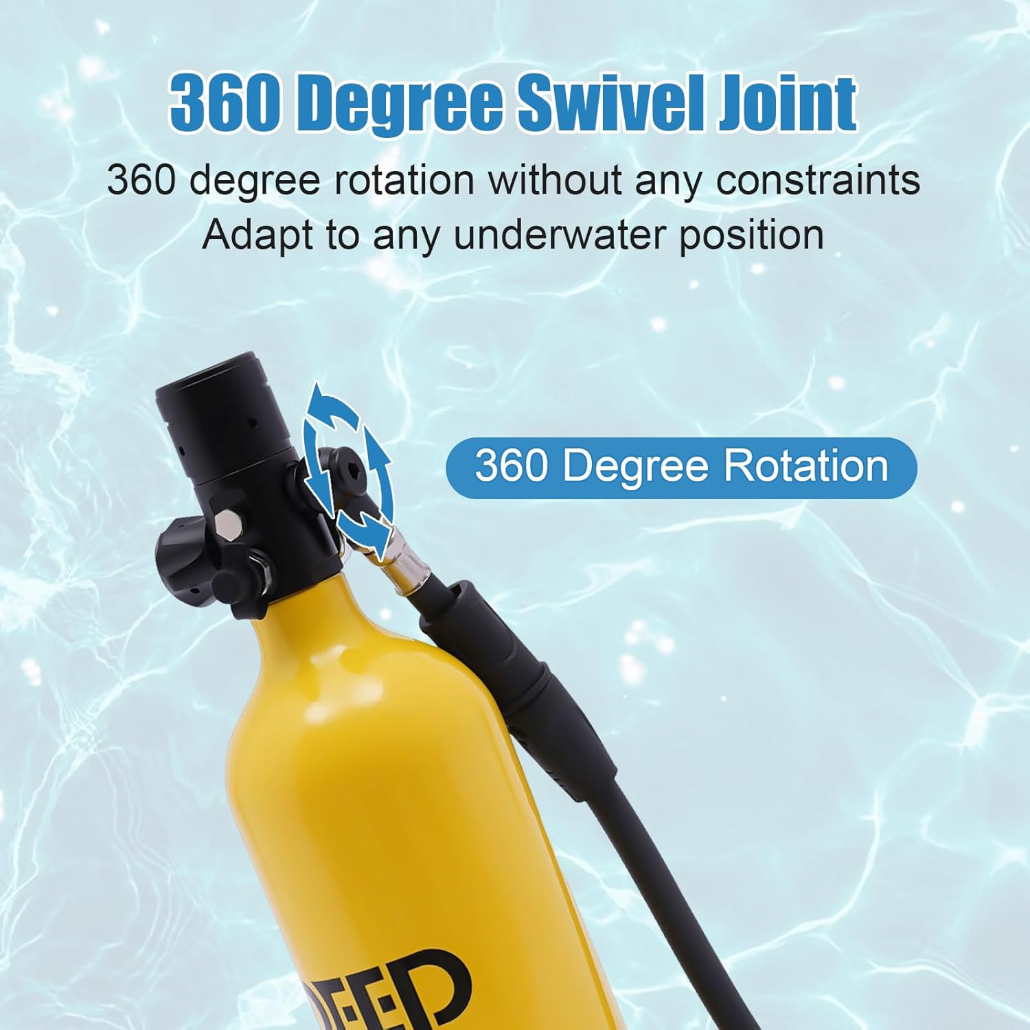 1 Litre Mini Oxygen Tank Diver's Portable Oxygen Tank Kit Reusable External Mini Oxygen Tank Underwater Snorkeling Kit with 15-20 Minute Emergency Rescue for Underwater Expeditions