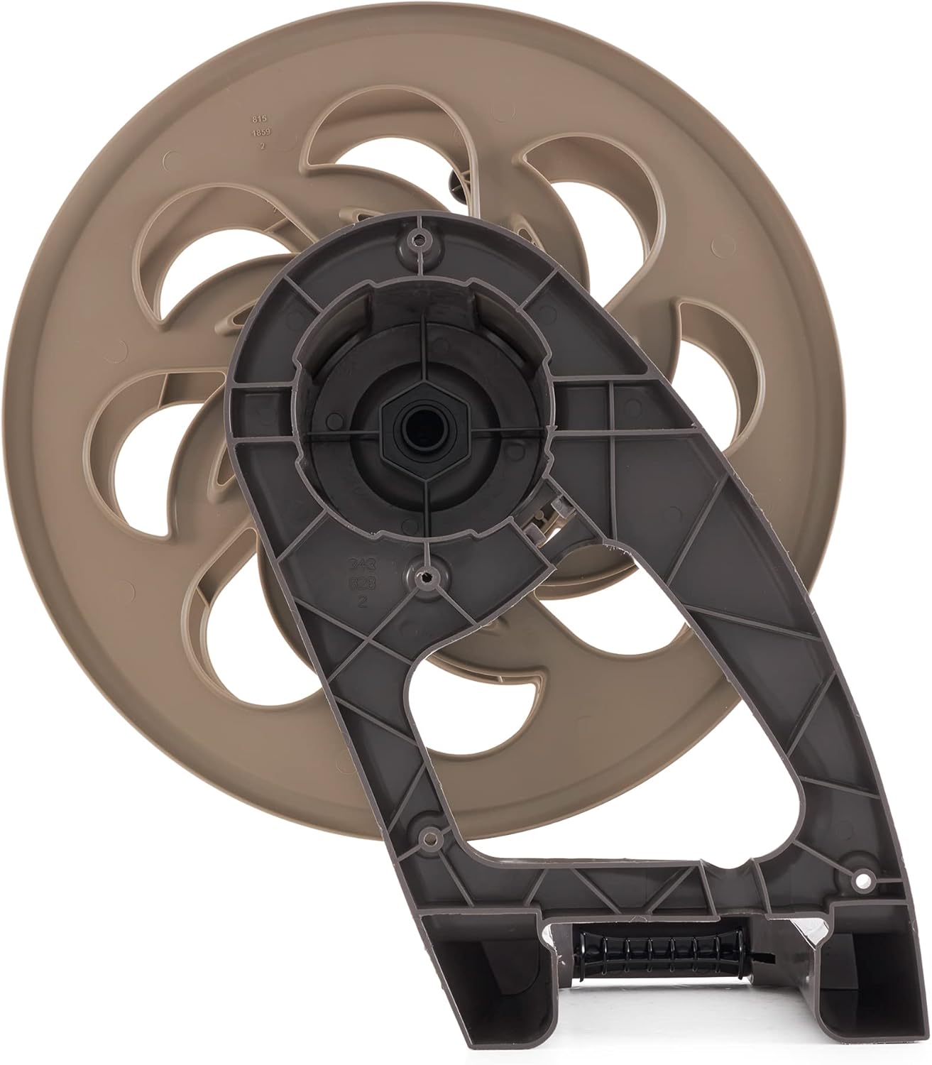 Suncast 2 Pack CPLSTA125B 125' Wall-Mounted Side Tracker Garden Hose Reel for 5/8" Hose with Guide for Patio or Garden, Dark Taupe