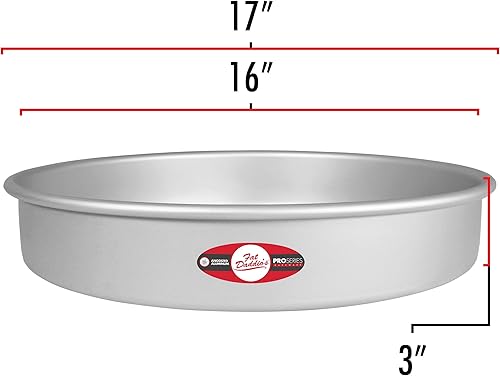 Vista 56 de Fat Daddio's - Molde redondo para pasteles, 14 x 3 pulgadas, plateado