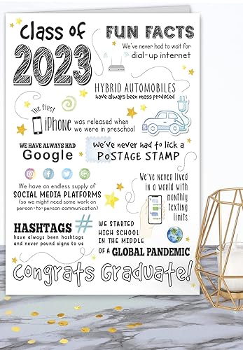Graduation Cards 2023 - Funny Graduation Decorations Class of 2023 Gifts - Graduation Gifts for Her - Graduation Gifts for Him - Includes 5x7 inch