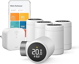 tado° Smartes Heizkörper-Thermostat X 5er Pack – Starter Kit mit Bridge X Heizungssteuerung per App und Smart Speaker (Alexa, Siri, Google Assistant), Energie sparen, DIY Installation, Matter & Thread