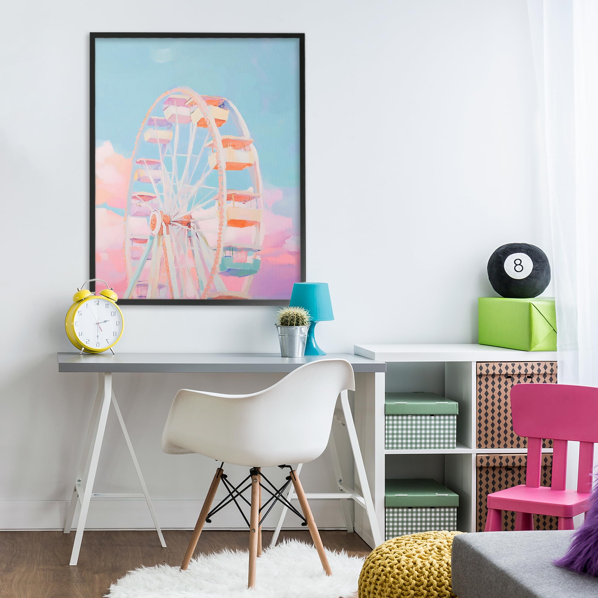 Impresión Giclée enmarcada de 24 x 30 pulgadas, diseño de cielo de carnaval