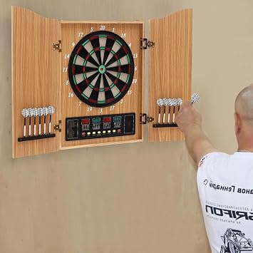 Electronic Dart Board, 4 LED Electric Digital Dart Boards for Adults, Wall-Mounted Electronic Dart Machine with 12 Soft Tip Dartboard Set