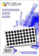 1000 Coloured Dots 8mm Self Adhesive Spots Round Colour Labels Sticky Dot Paper (Dark Grey)