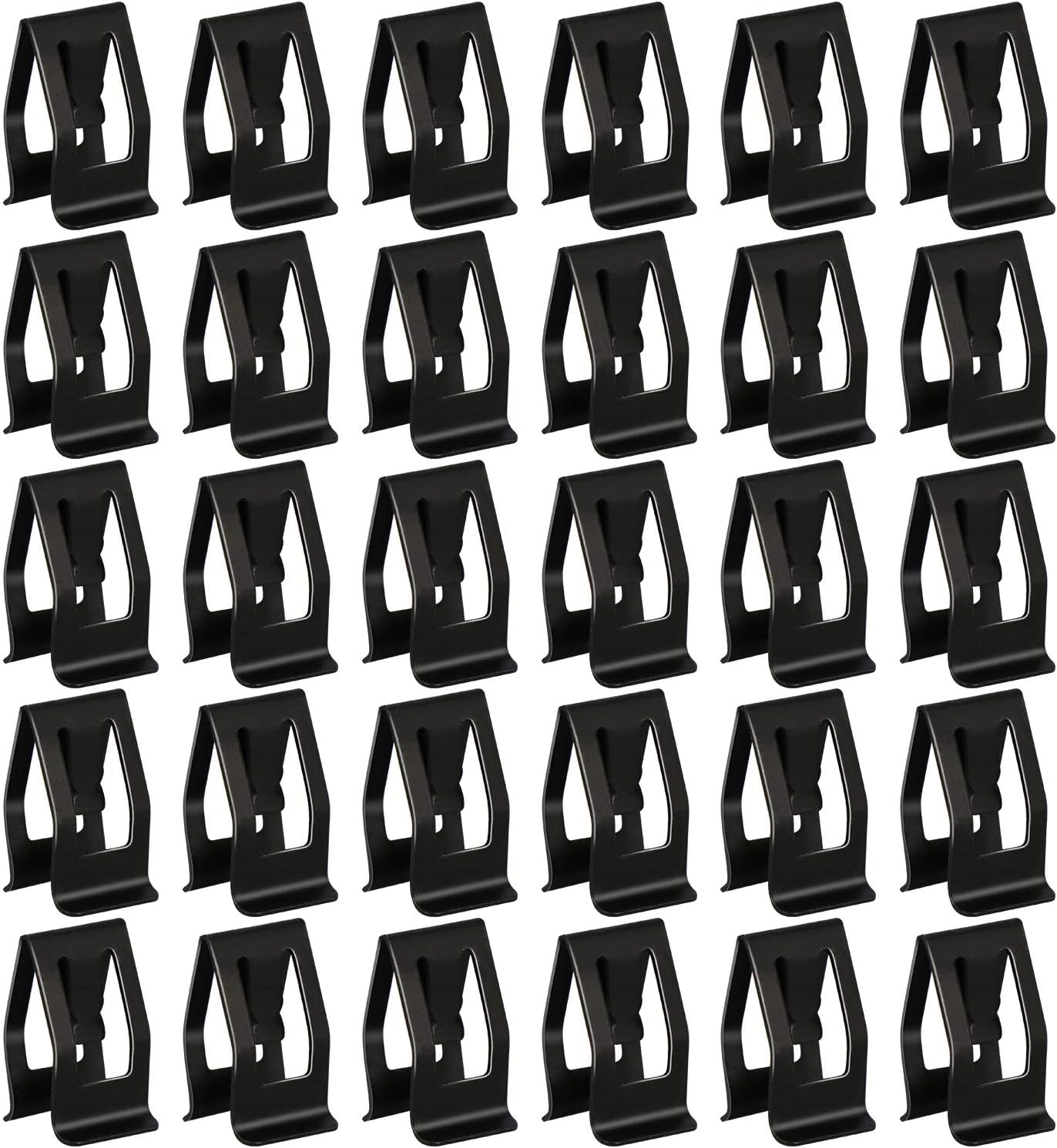 30 Pack Black Metal Retainer Clips, Universal Automotive Car Interior Front Console Dash Dashboard Trim for Ford Mazda Audi