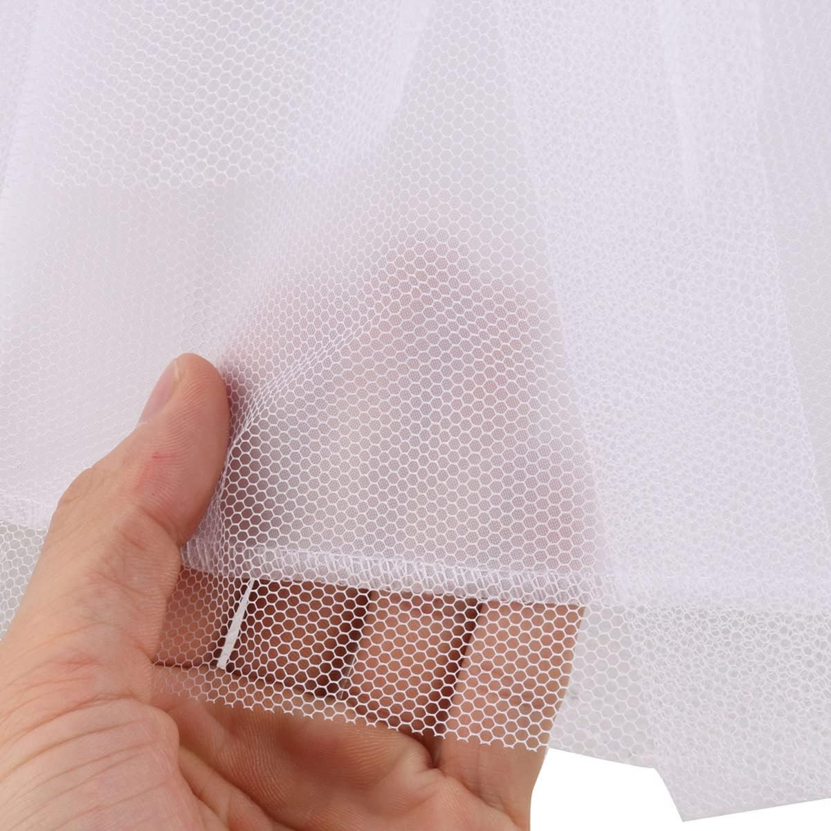 Enagua Crinolina 3 Aros Corto Flores Elástica Falda Vestido Novia Blanco 35CM