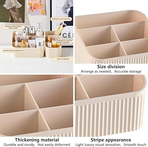 Miniatura 5 de DASITON Soporte para brochas de maquillaje de gran capacidad, 5 ranuras para brochas de maquillaje, soporte para brochas de maquillaje vintage a