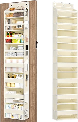 Organizador para colgar sobre la puerta, 8 estantes organizadores para colgar en la puerta con 8 bolsillos de gran capacidad, organizador trasero de