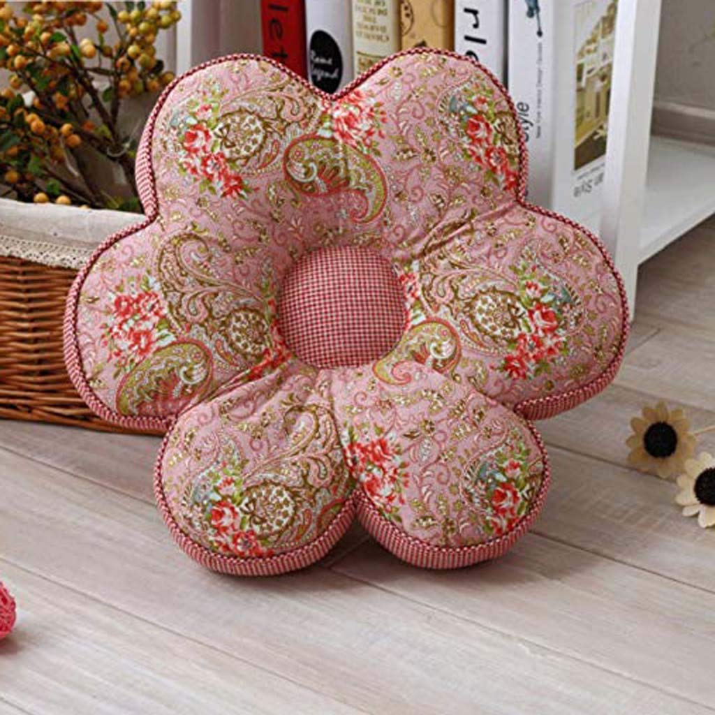 Coussin de bureau en tissu coton épais et coussin de dos fleur pour tatami quatre saisons