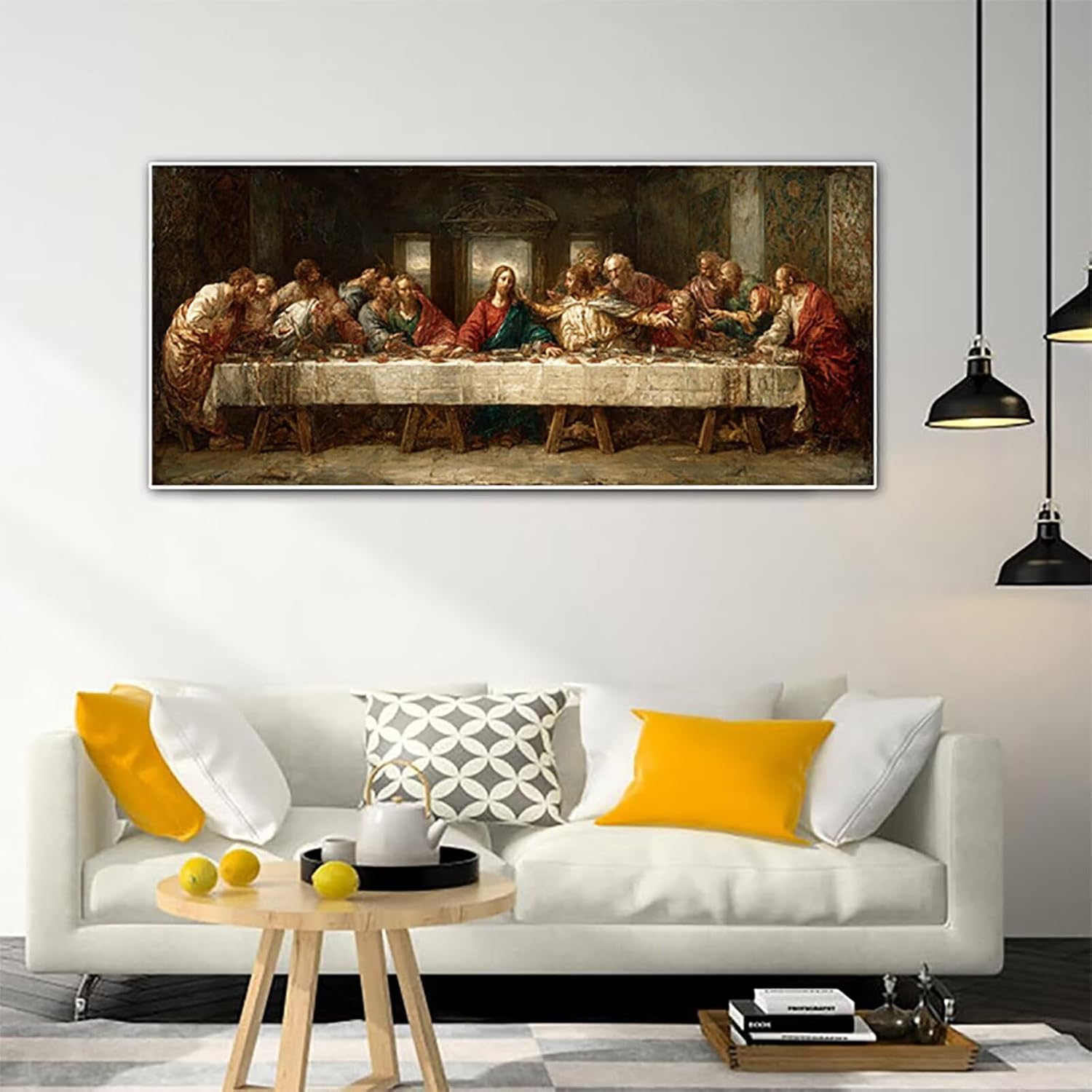 The Last Supper Paint by Numbers Kit for Adults, Man Painting by Numbers, DIY Canvas Wall Art Crafts for Adults, Spring Decor Art Supplies with Paint Brushes and Acrylic, Girls Gifts, 24x12in T-3577