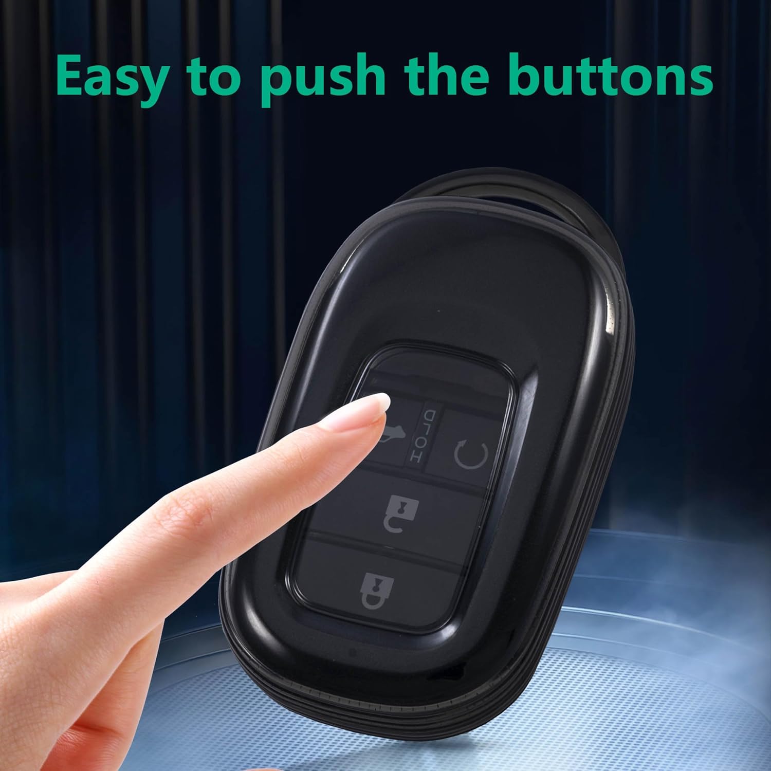 for Honda Key Fob Cover TPU Key Fob Case Fit for Honda Civic HRV CRV 2023 2022 Accessories TPU 5 Buttons Remote Key Case Shell Protector(Black) (Pack of 2)