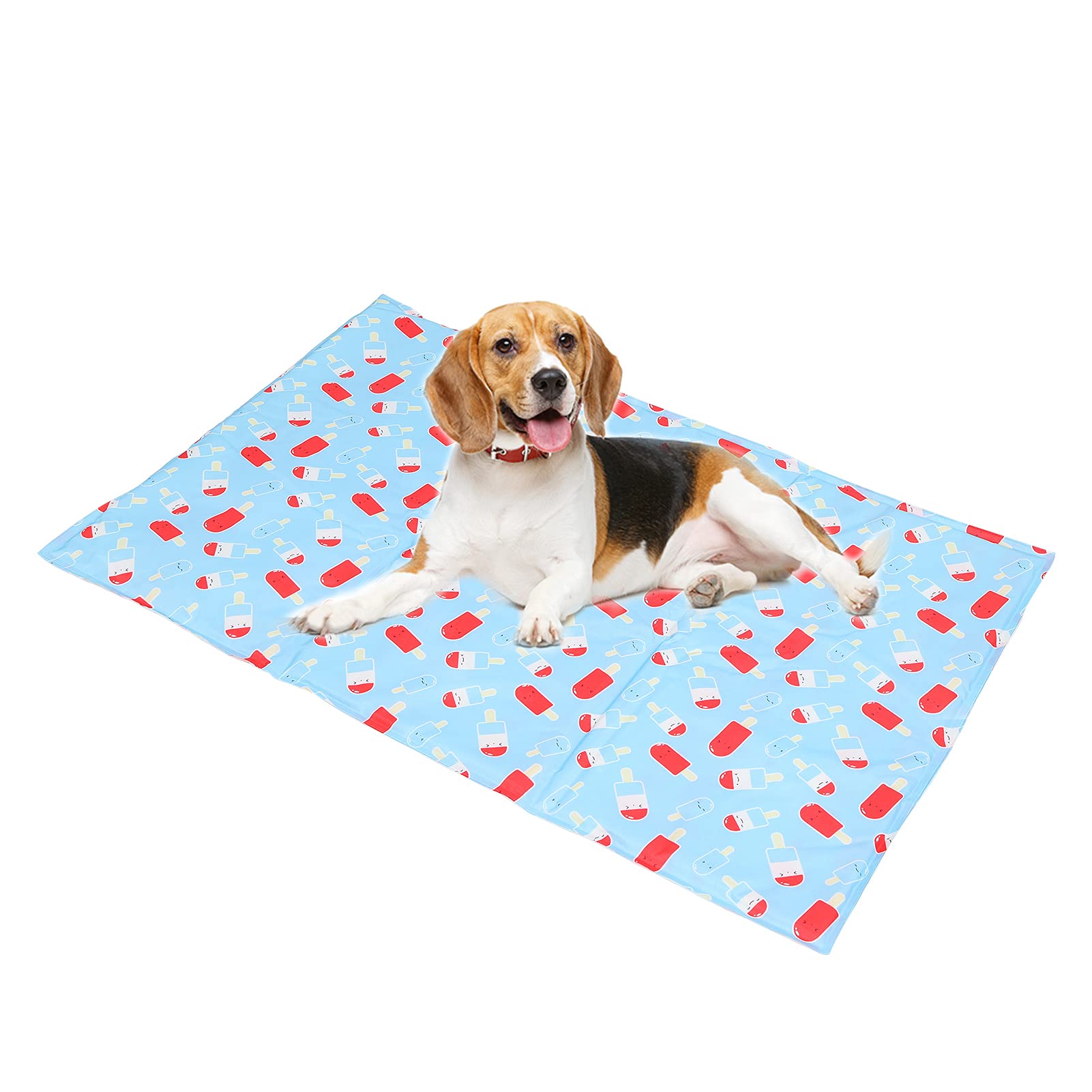 Estera de enfriamiento para mascotas Cama de enfriamiento de dibujos animados, almohadilla de gel para perros y gatos, manta fresca, almohadilla de enfriamiento de seda de hielo (XL: 71*111cm)