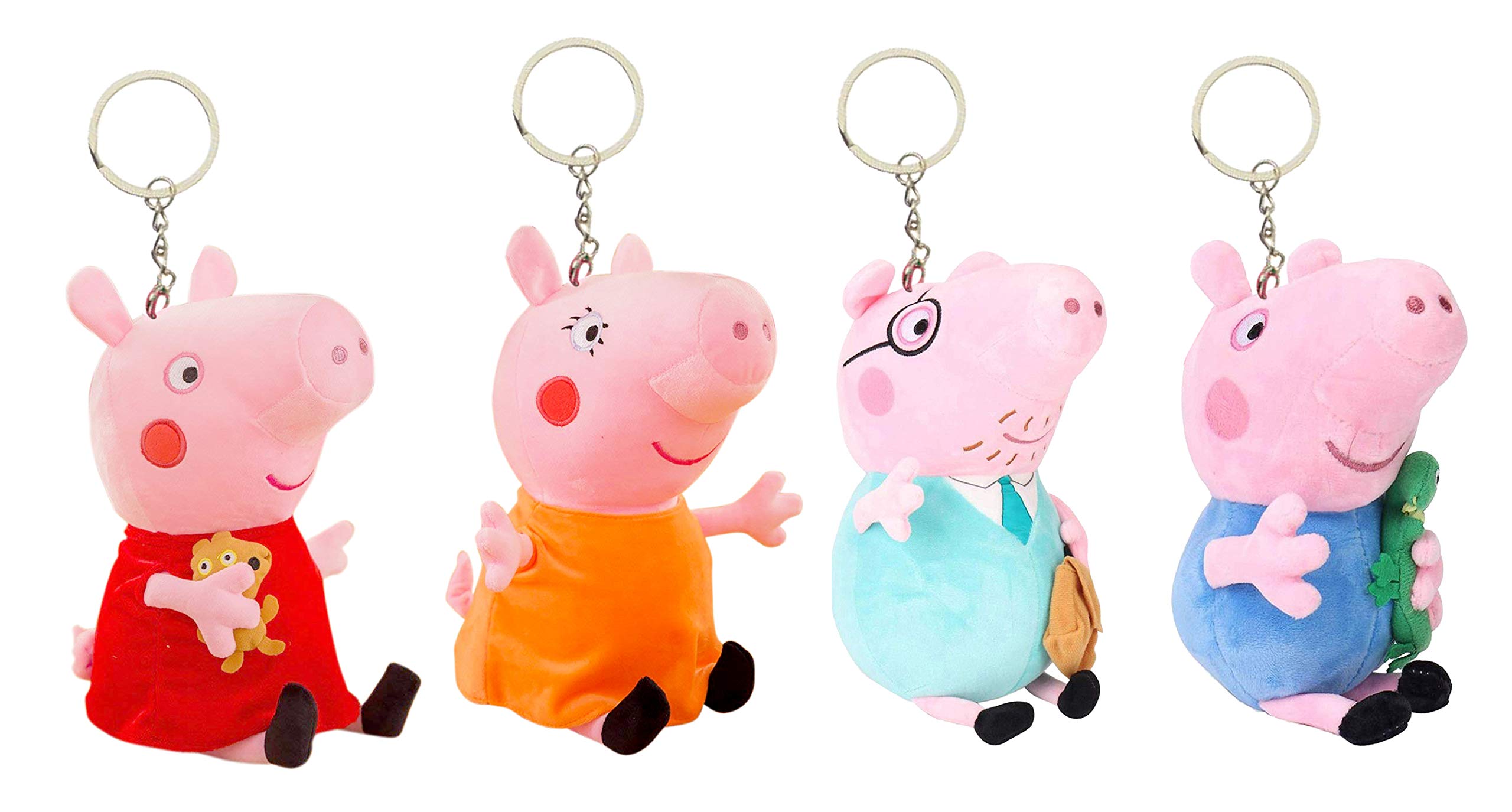 Tickles Family Soft Animal Toys for Kids with Key Chain for Children Kids Girl Birthday Gift Combo Set of 4 (Size: 9 cm) (B084TLWYT5) Amazon Price History, Amazon Price Tracker