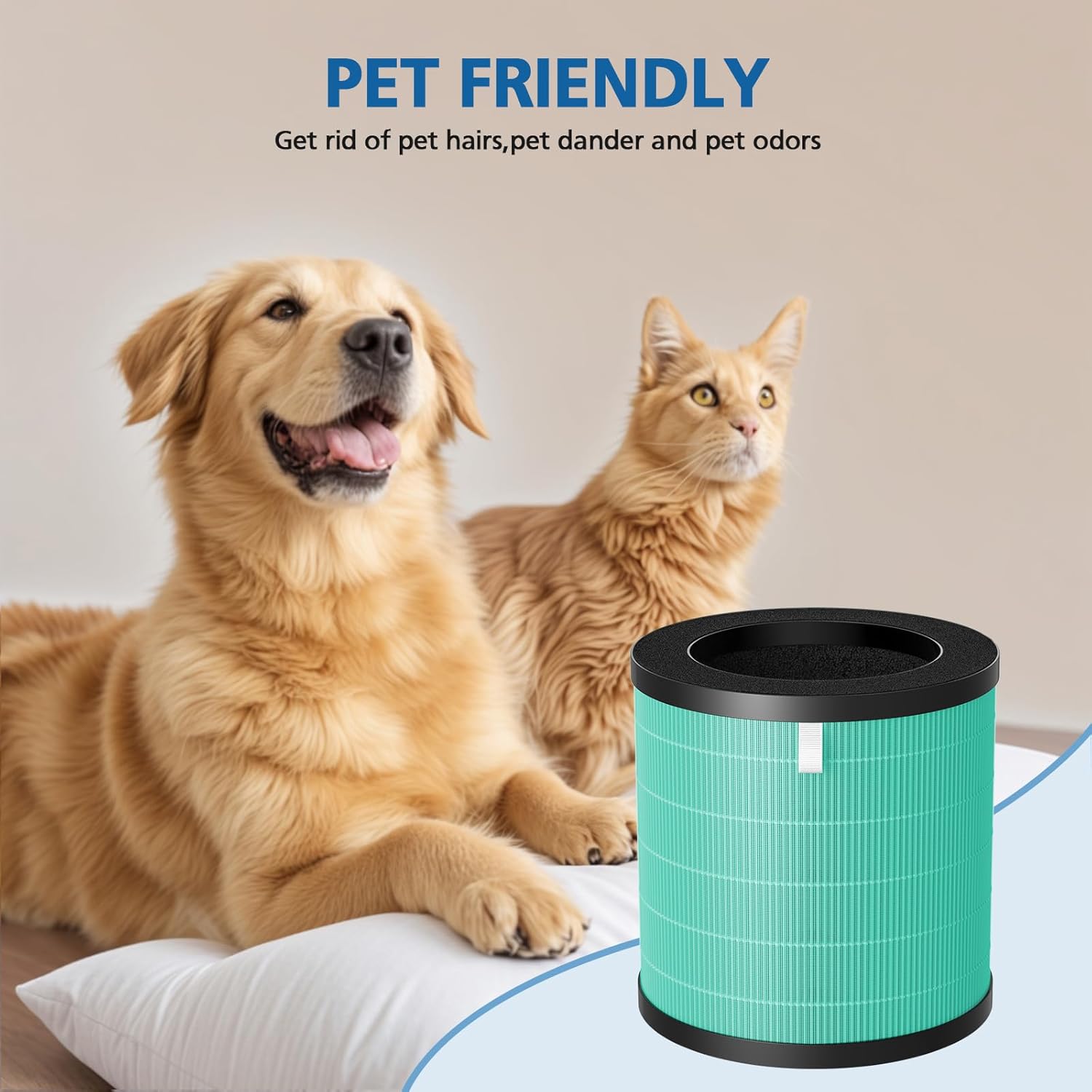 MJ002H Pet Care Replacement Fil-ter Compatible with POMORON MJ002H Air Puri-Fier, 4-Stage Filtration, H13 True Hepa Fil-ter, Activated Carbon, Multi-Layer Fil-ter, Compare Part MJ002H-RFA, 2 Pack - Image 5