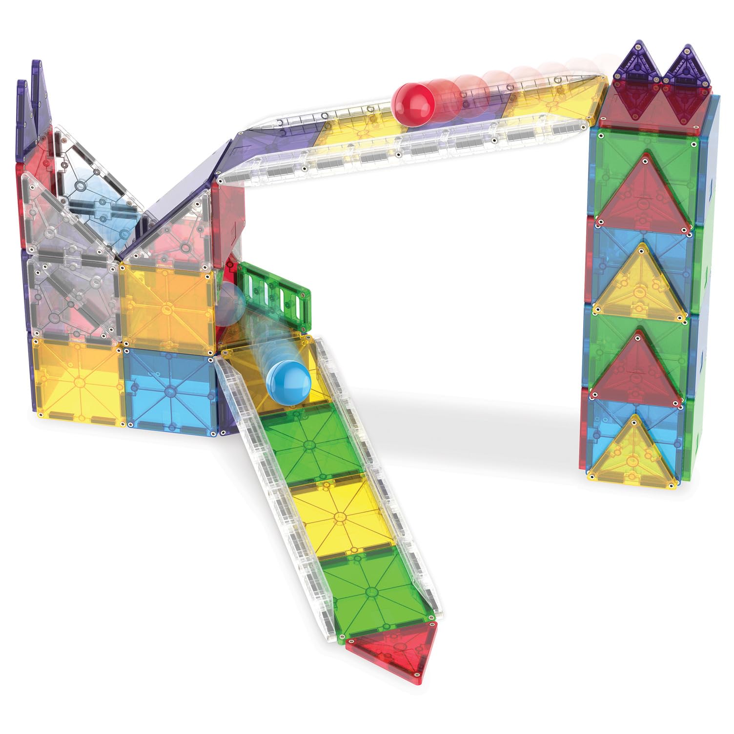 Magna-Tiles® Rail Racers Deluxe 90-teiliges Magnetbauset - Die Original Magnetbaumarke