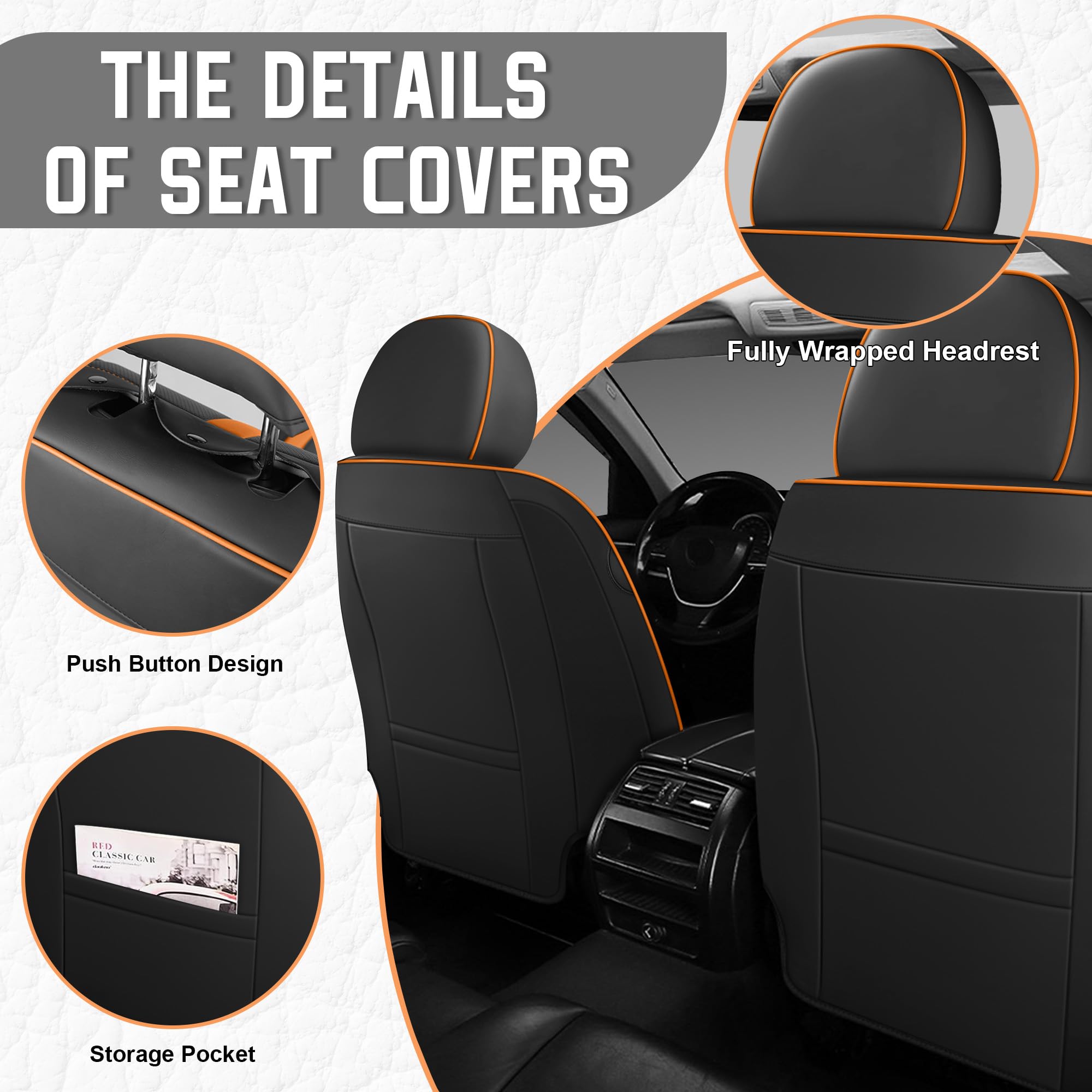 Custom Seat Covers for Honda Civic 2000-2025 Premium NAPPA leatherette Easy-to-Clean and Durable Car Seat Protector Sporty and — view 5