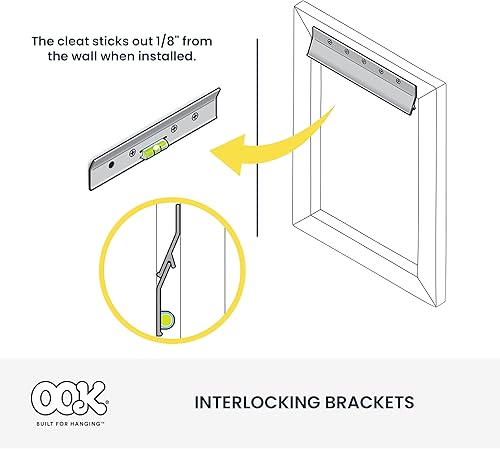 Miniatura 6 de Kit OOK 55312 Hangman para colgar cuadros de 13 piezas estilo francés inglete con tornillos Wall Dogs., 533208