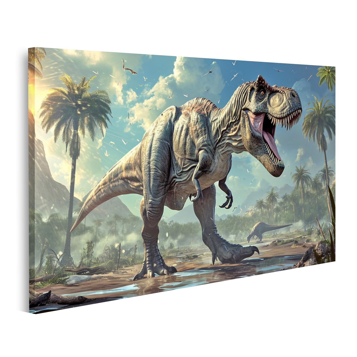 islandburner Prime Bild auf Leinwand König Dino T-Rex: Symbol der prähistorischen Stärke - Wandbild KCPY Kinderzimmer Museum für Naturkunde Bilder Wandbilder Poster