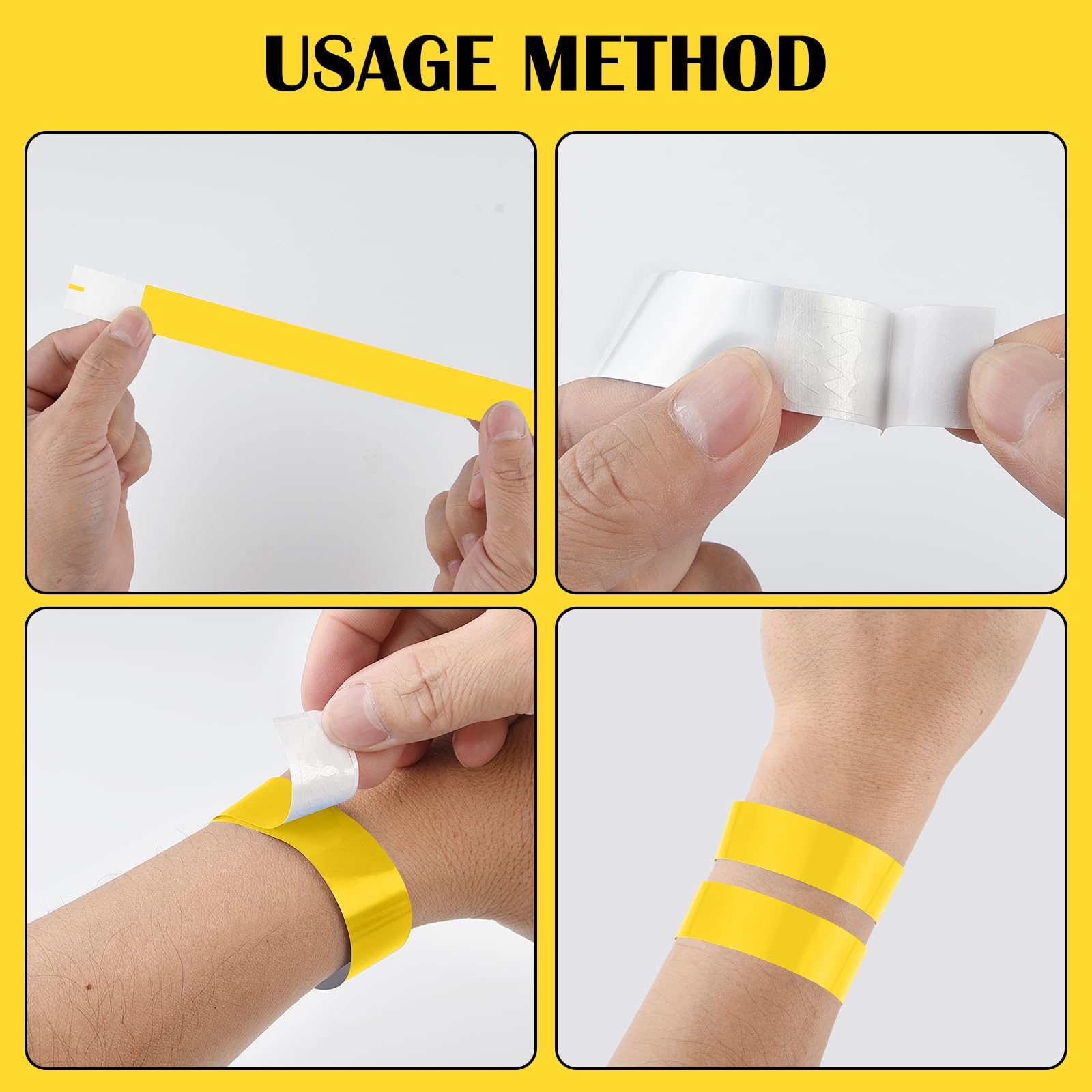 Lot De 500 Bracelets D'entrée En Papier - Adhésif Ajustable, Imperméable, Pour événements, Festivals, Fêtes