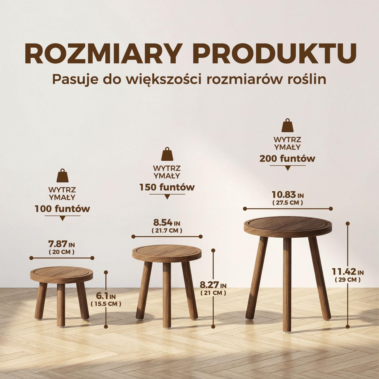 Bamworld Stojaki Na Rośliny Wnętrzne 3 Sztuk Pojedynczy Stojak Na Rośliny Dla Wiele Roślin Krzesło Ogrodowe Ze Drewna Do Tarasu Ogrodu Balkonu Salonu Sypialni