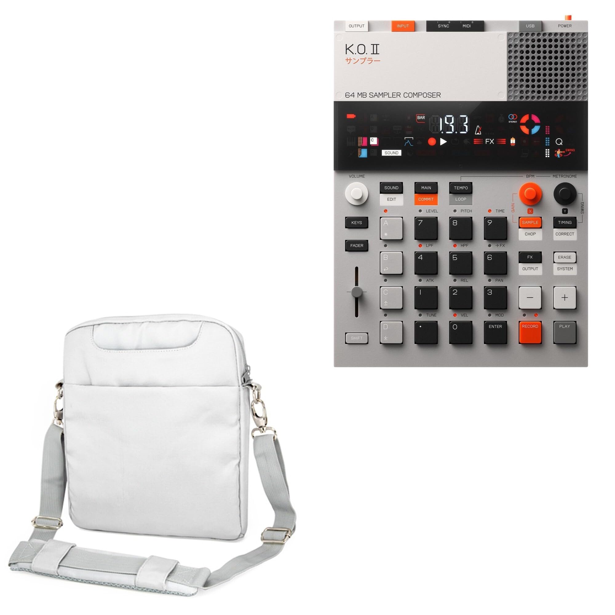 BoxWave Case Compatible with Teenage Engineering EPâ€“133 K.O. II - Encompass Urban Bag, Over Shoulder Messenger Straps Handle Bag Pockets - Cool Grey