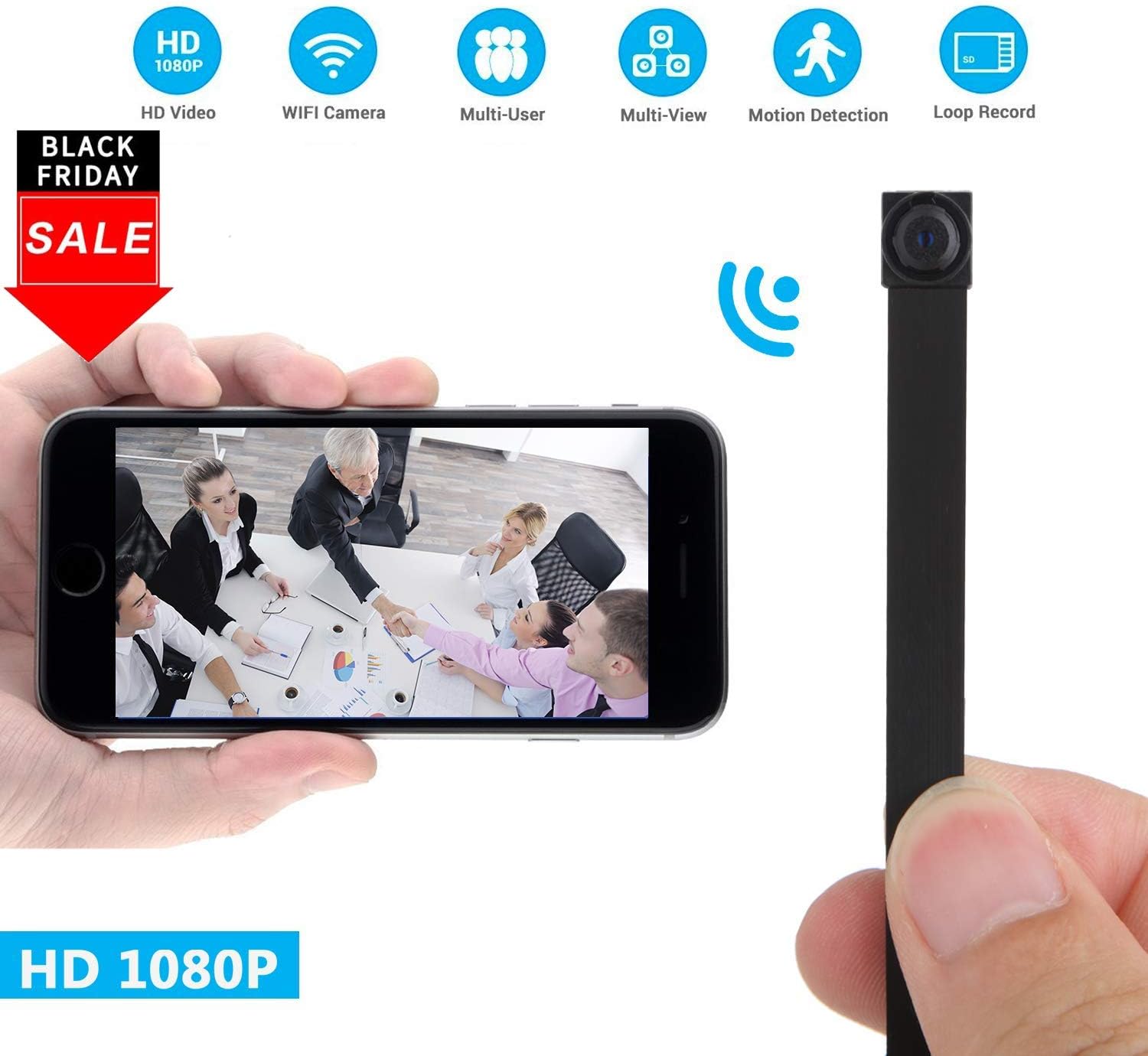 Eternal eye WiFi Mini Hidden Camera 1080P HD Mini Cameras Wireless Small Camera P2P/Motion Detection Video Home Indoor Security Camera (for iPhone/Android Phone/iPad/PC Remote View)