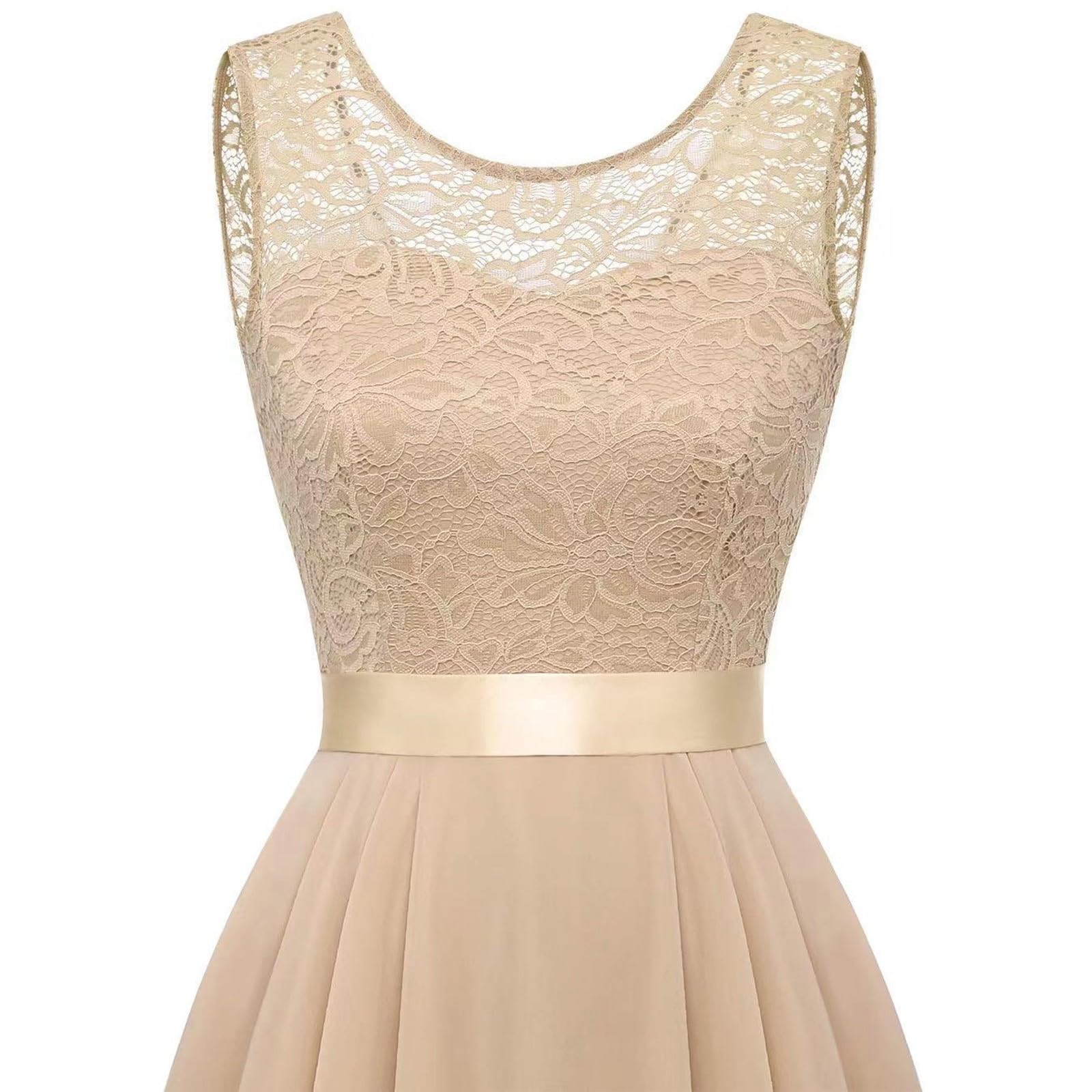 2025 - Damen Cocktailkleid Abendkleider Elegant für Hochzeit Festliche Kleider Ärmellos Brautjungfernkleid Frauen Rüschen