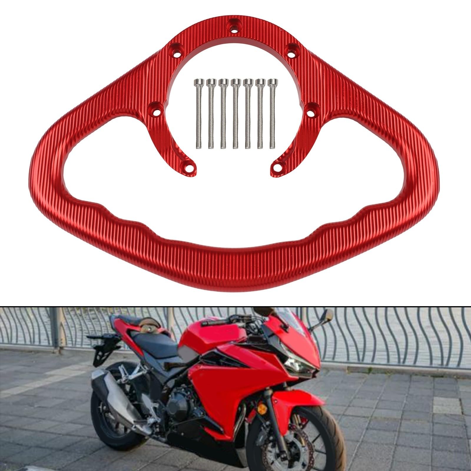 Mango de agarre para tanque de pasajeros de motocicleta para CNC Aleación de aluminio Reposabrazos Asiento trasero Barra de agarre de seguridad antideslizante para CBR CBR600RR CBR900RR CBR1000RR