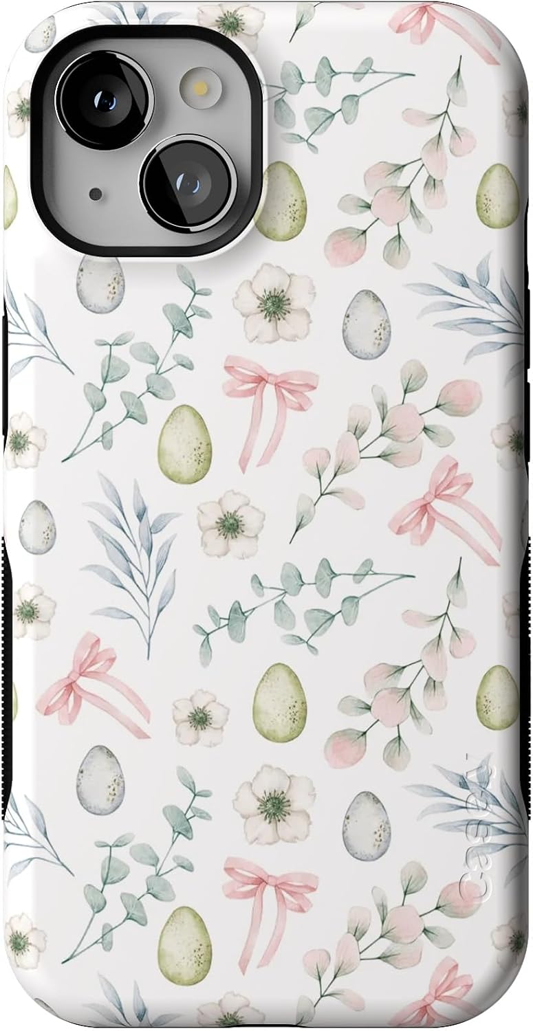 Casely iPhone 13 Case | So Eggxtra | Spring Garden | Compatible with MagSafe | Bold Protective Design