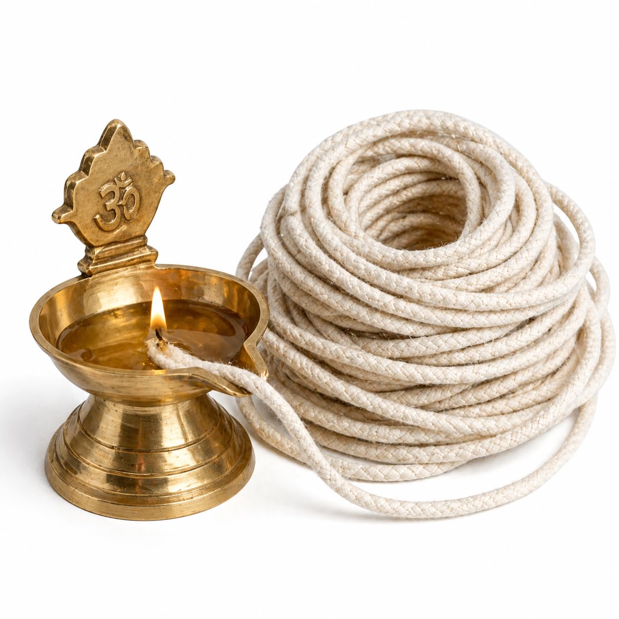 akhand Jyoti Diya batti - Long Akhand Jyot Batti for Diya|Pure Cotton Akhand dhaga Wicks|Lambi Batti for Brass Diya Round Jyot Cottons Wicks Batti for Diya Pooja Oil Lamp Round Wicks-image-8