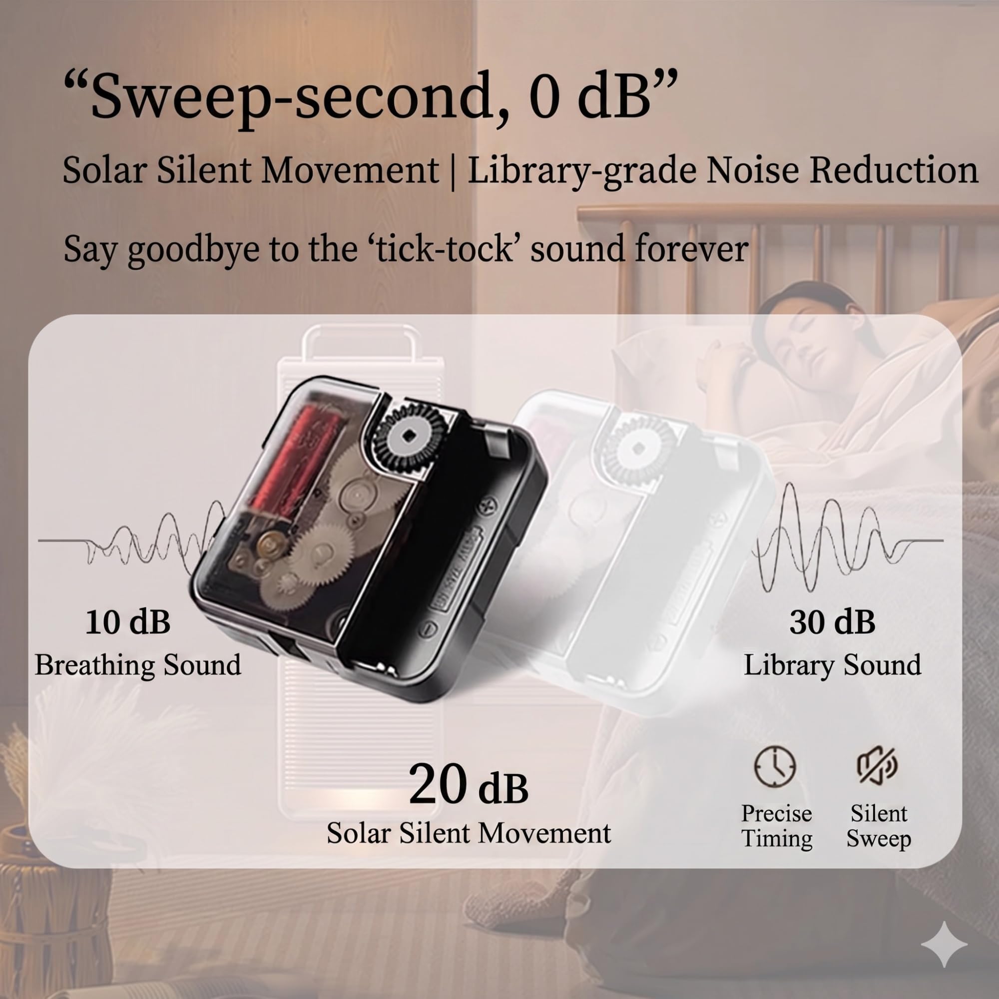 Orologio da parete silenzioso 3D, orologio decorativo moderno con luce LED, pittura in cristallo acrilico per casa, ufficio, camera da letto, ingresso corridoio
