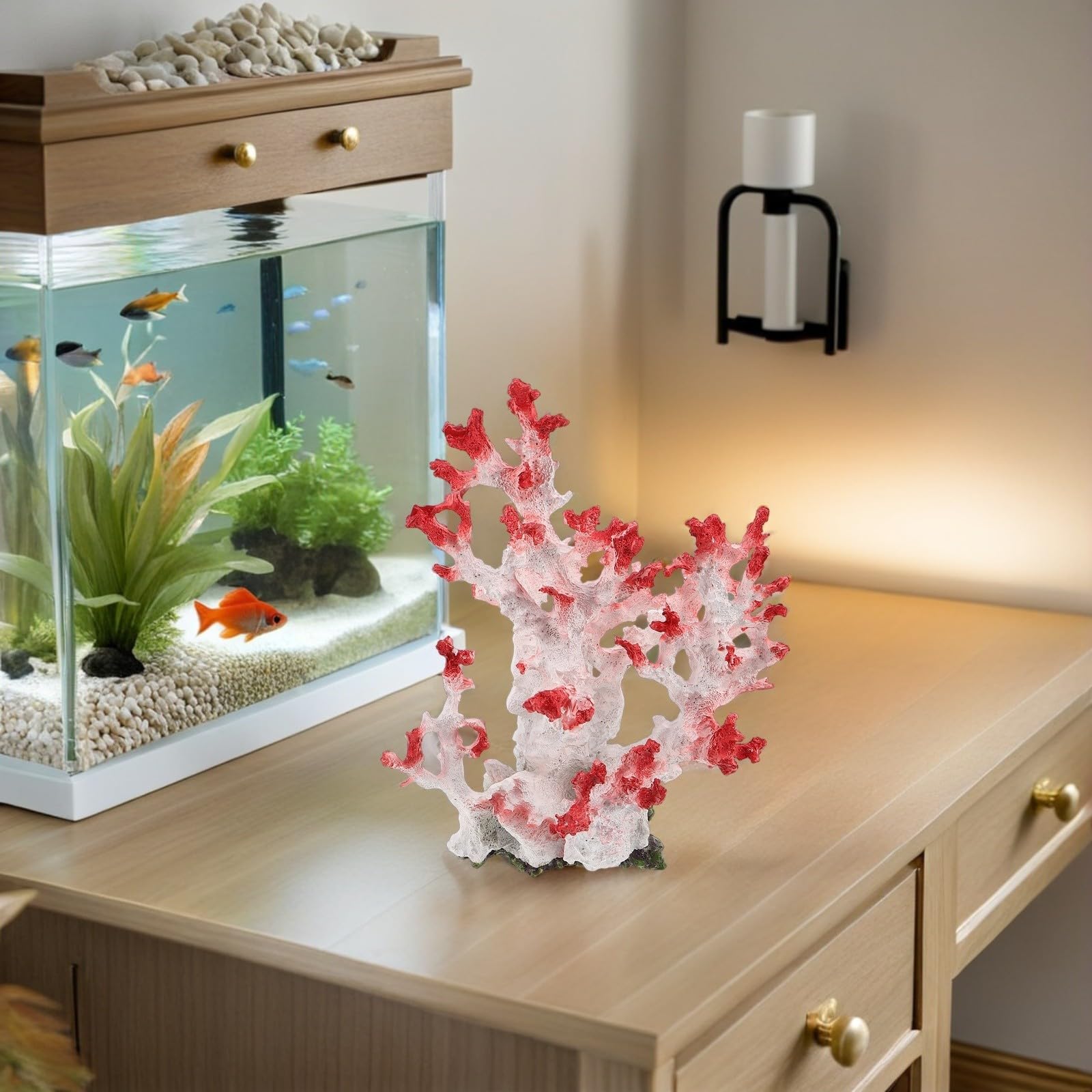 GALPADA Decoración 26x21x15 de Resina Coral Artificial Cm de Acuario