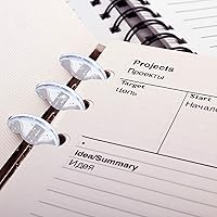 Vista 4 de Outus 50 discos de expansión, cuadernos planificadores, libros de expansión para cuadernos de bricolaje, planificadores transparentes