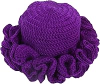 URTERYSER Handmade Crochet Bucket Hat with Ruffled Brim - Adult Windproof Fisherman Knit Hat, Unisex Winter Style
