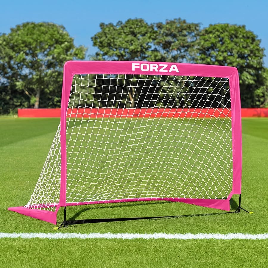 FORZA Square Pop-Up Football Goal [6 Sizes] (Pink, 4ft x 3ft, Single Goal)