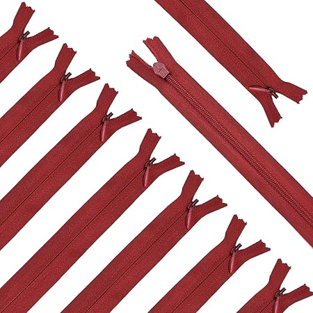 Amazon.com: Renashed 45 cremalleras invisibles de nailon de 21.5 pulgadas  para sastrería, costura, manualidades, manualidades, especial (rojo vino) :  Arte y Manualidades