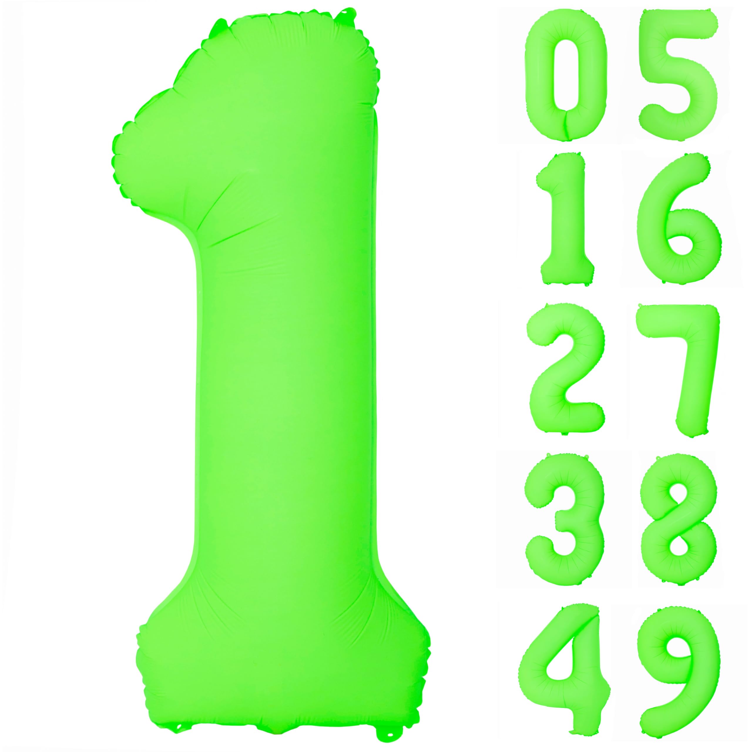 Photo 1 of 40 IN Green Birthday Number 1 Balloons Fluorescent Green Balloon Helium Foil Balloons For 1nd Boys Girls Birthday Wedding Baby Shower Fluorescent Party Decorations Supplies 1