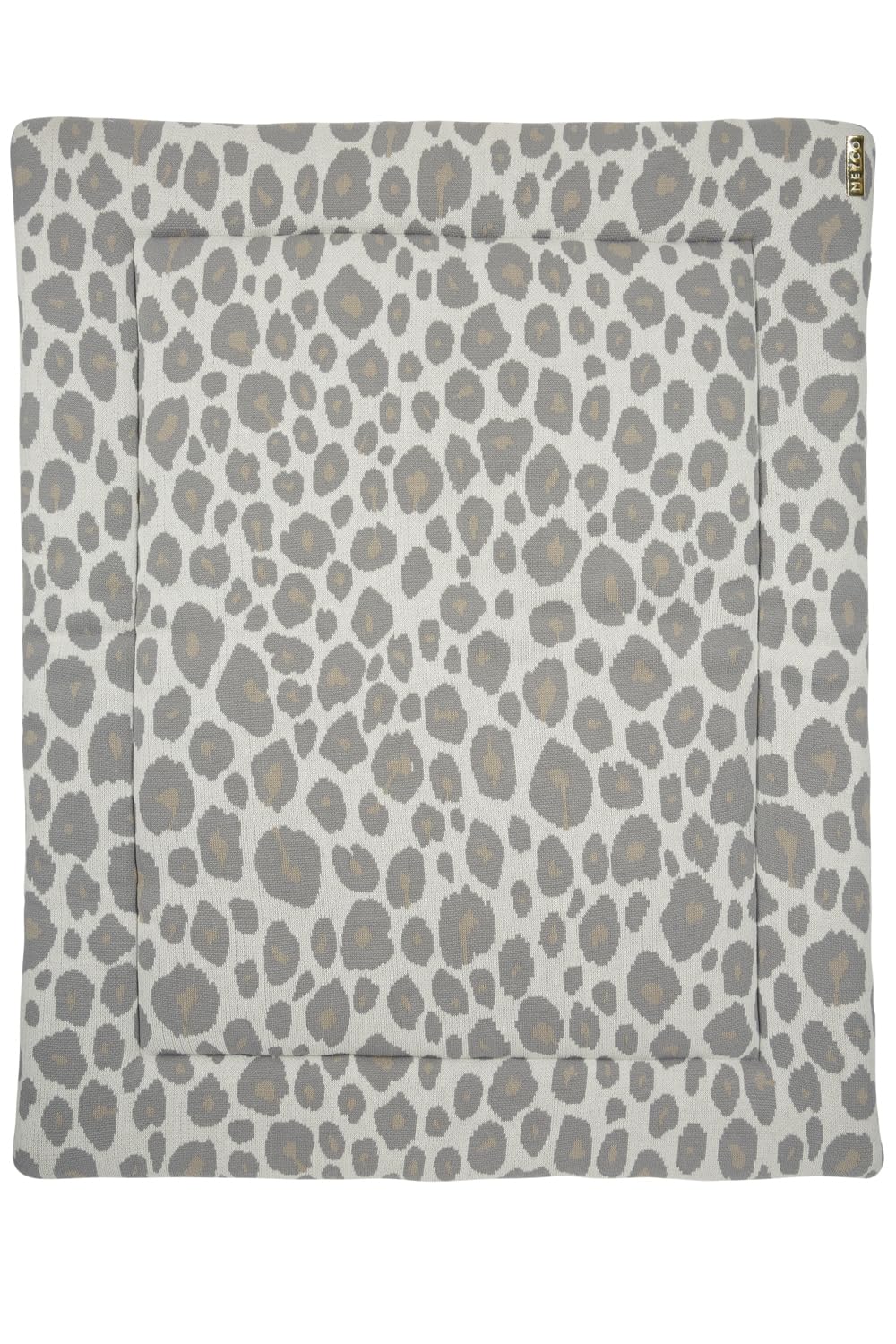 Meyco 2793015 wkładka do kojca – materac bokserski – koc do zabawy – 100% bawełna dzianina – PANTER neutralny 77 x 97 cm, wielokolorowa