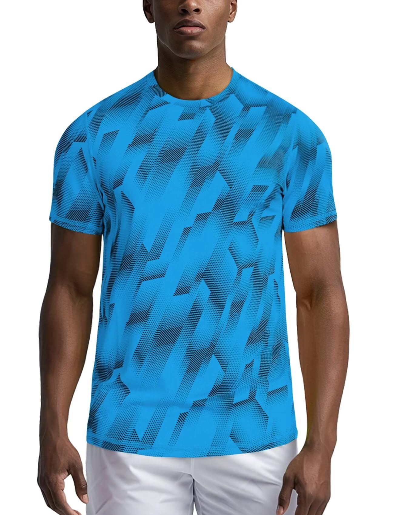 Zengjo Workout Shirts for Men Quick Dry-Moisture Wicking Gym Running Athletic T-Shirts Short Sleeve Fitted Tee