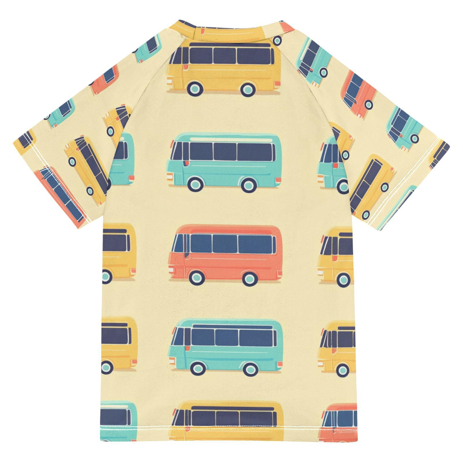 Jucciaco Boys Swing Shirts Bus Car Graphic Truck Rashguard Short Sleeve Kids T-Shirts Sun UPF 50+ Multicoloured