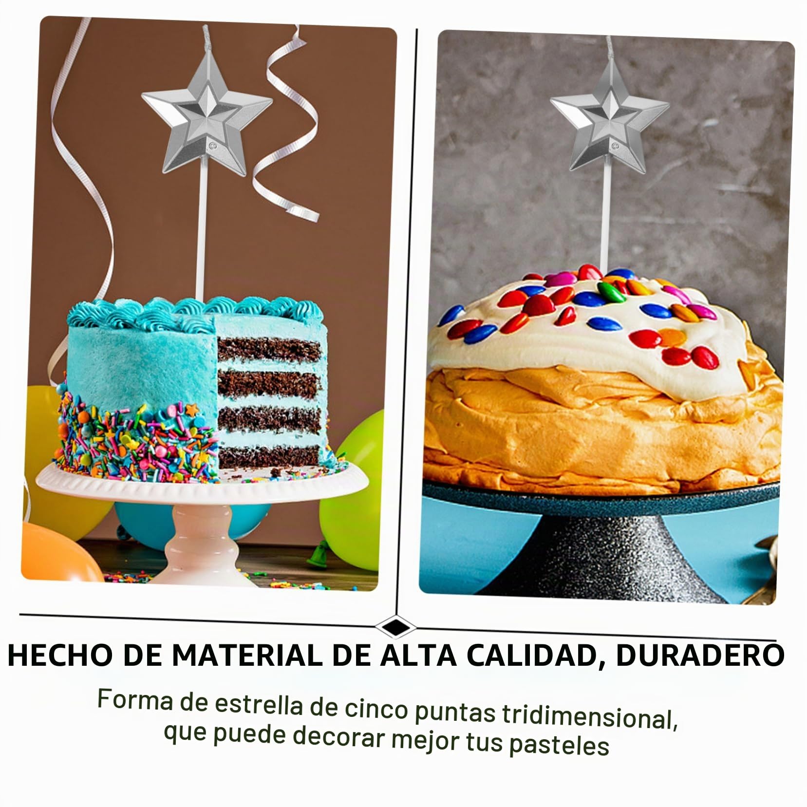 PRETYZOOM 24 Piezas 1 Juego Vela Decorativa Estrella Accesorios para Pasteles Velas de Pastel en Forma de Estrella Ornamento decoración Boda Pastel de cumpleaños Suministros Celebridad Rubor