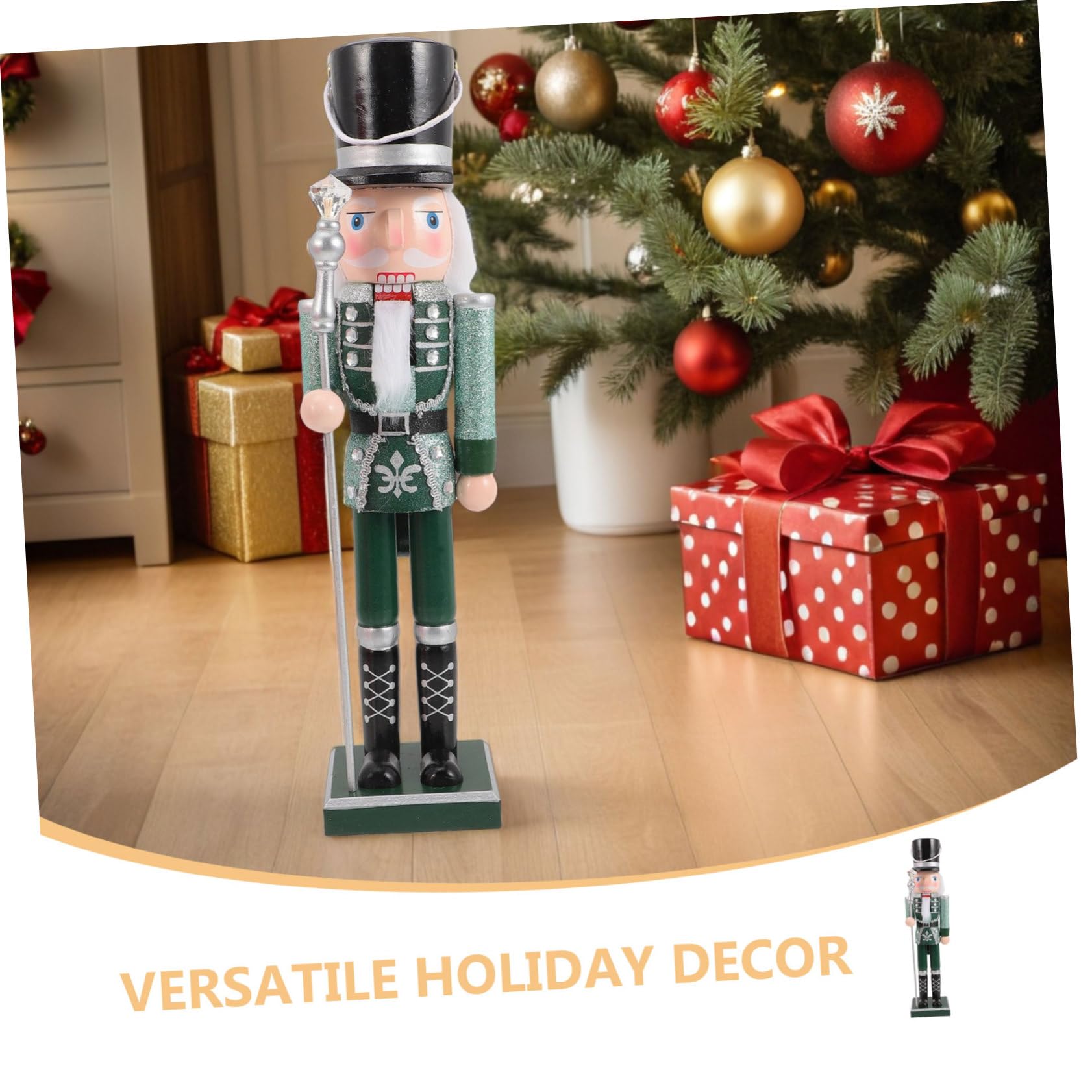 Grüne Handbemalte Holz nussknacker Soldat Figur Stabile Weihnachtsdekoration für Tisch und Festliche Feiern Traditionelle Holzsoldaten Ornamente