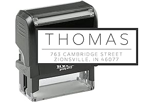 Stampi Custom Address Stamp: 3 Lines Customizable Text, 15 Graphics, Modern Return Address Stamp
