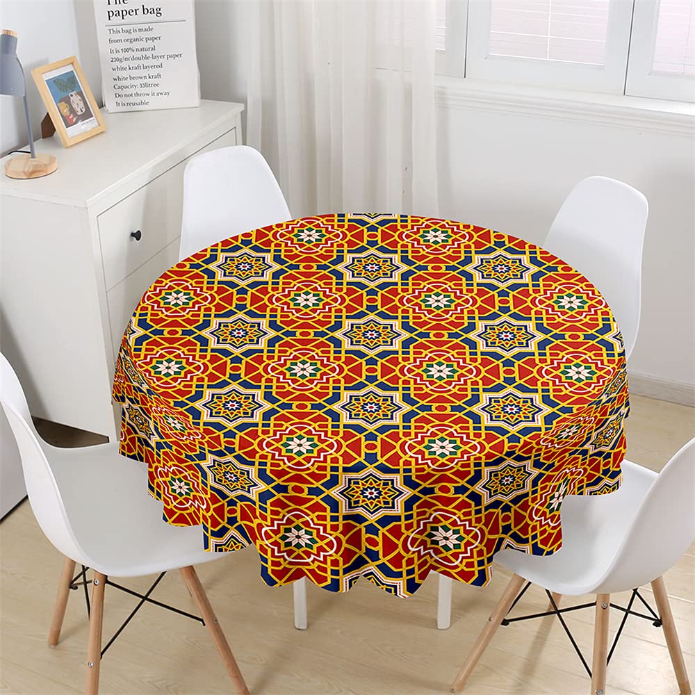 Chickw1 Nappe Ronde Anti Tache Impermeable Facile à Nettoyer, Nappe En Polyester à Motif De Coq Créatif 3D Pour Table à Manger De Cuisine/Jardin/ Fête/Pique-Nique (Cultiver,180cm